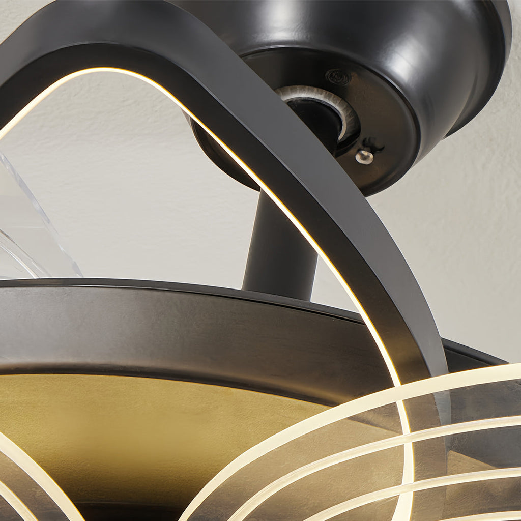 WINCHESTER BLACK IRON CEILING FAN WITH INTEGRATED LIGHTING
