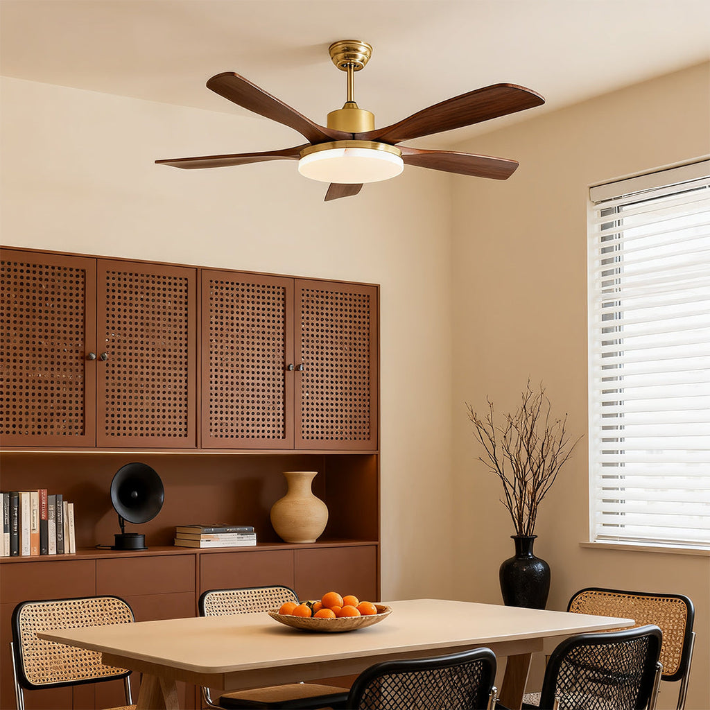 WHITGIFT WOODEN TRIO CEILING LIGHT FAN WITH REMOTE