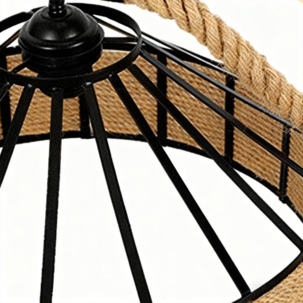 WINDSOR HEMP-WRAPPED CIRCULAR CEILING LANTERN