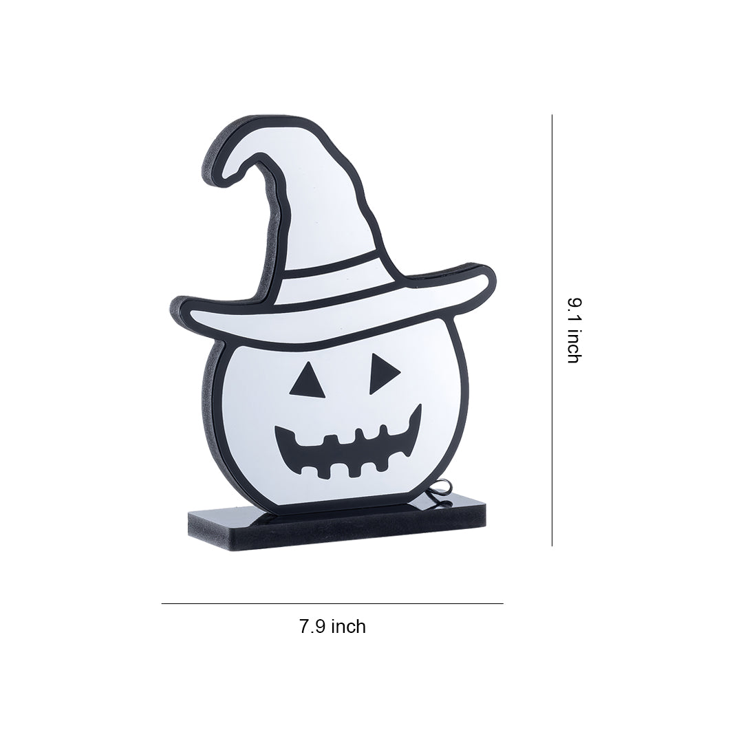 WHITBY GLOWING PUMPKIN WITCH HAT LANTERN