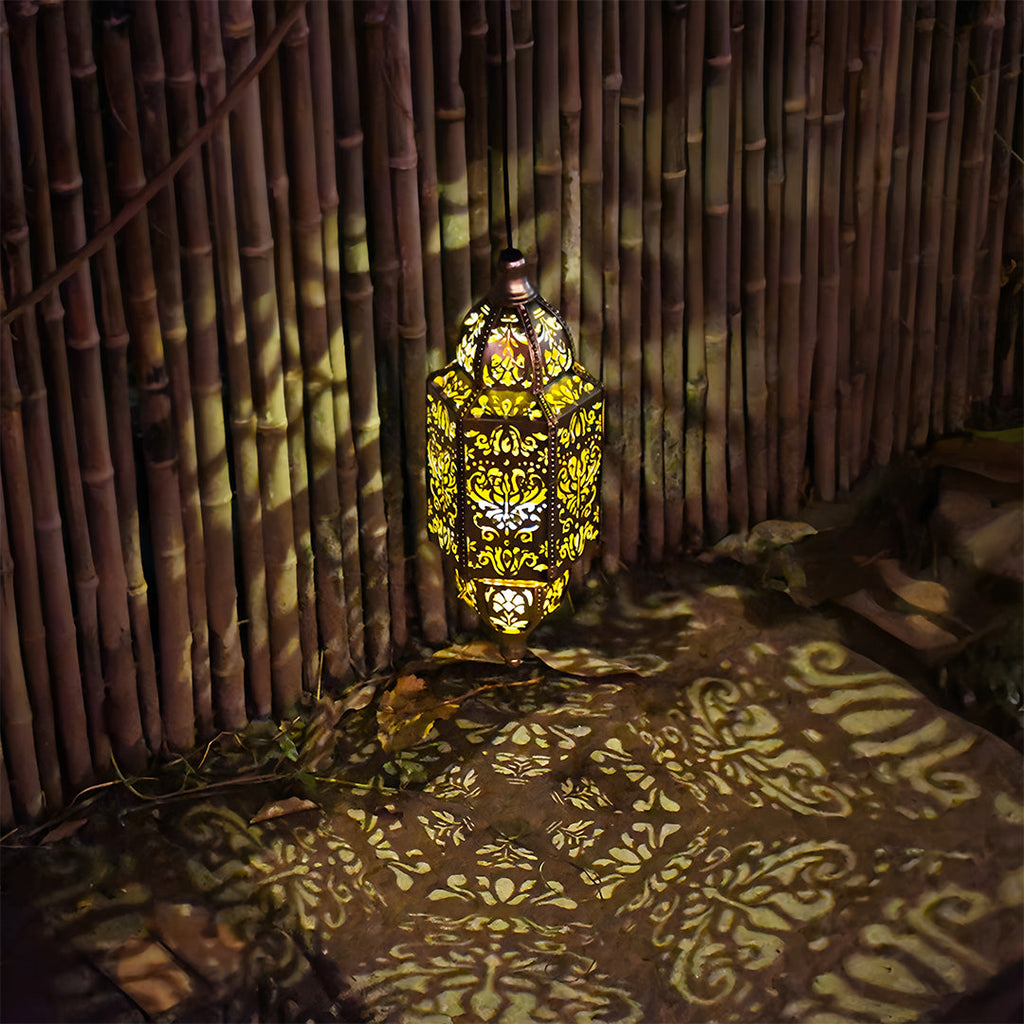 CALDERDALE SOLAR-ILLUMINATED MOROCCAN GARDEN LANTERN