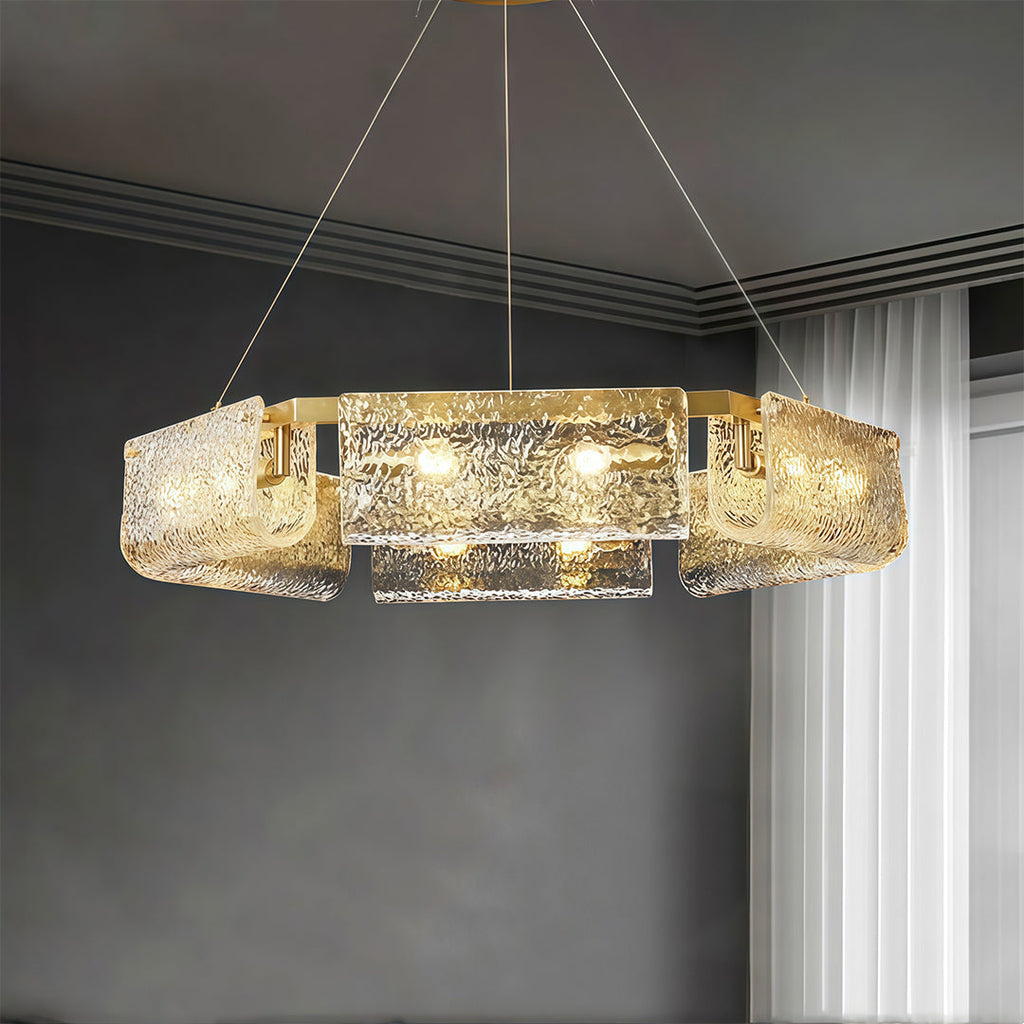 WINTHROP RECTANGULAR GLASS CEILING LANTERN IN BRASS