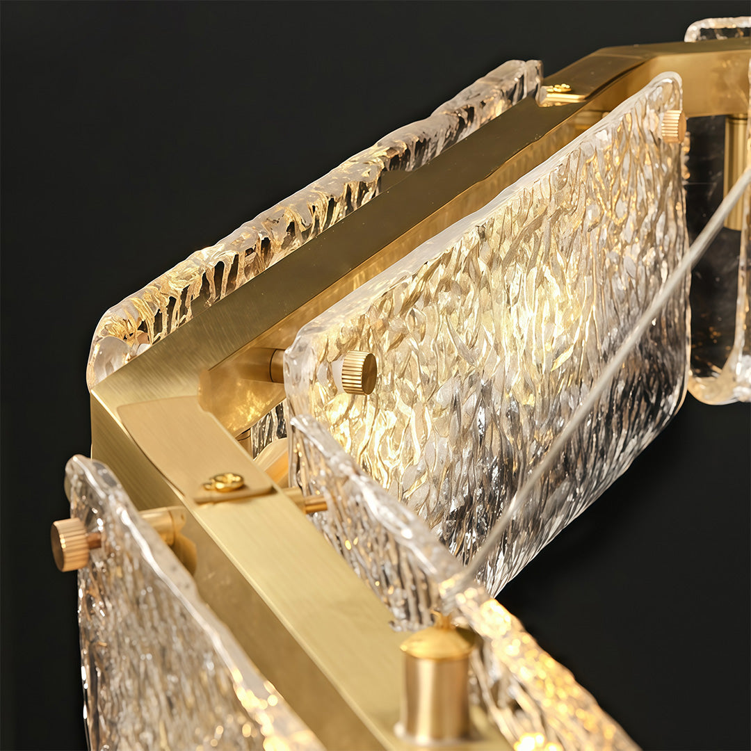 WINTHROP RECTANGULAR GLASS CEILING LANTERN IN BRASS