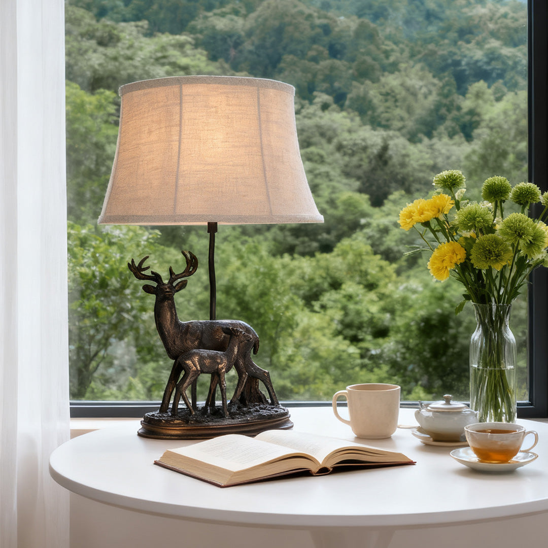 FALLOWBROOK MOTHER AND FAWN TABLE LANTERN