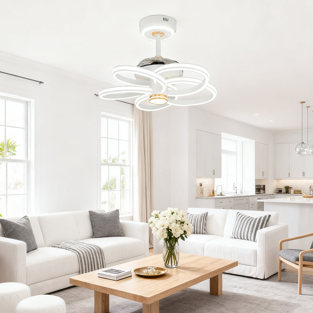 WINDSOR BLOOM IRON CEILING FAN WITH INTEGRATED LIGHTING