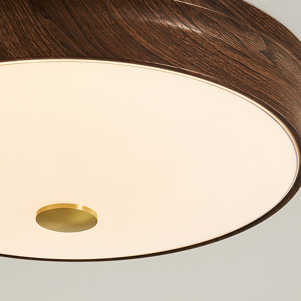 WINTHORPE WALNUT HORIZON FLUSH MOUNT LIGHT