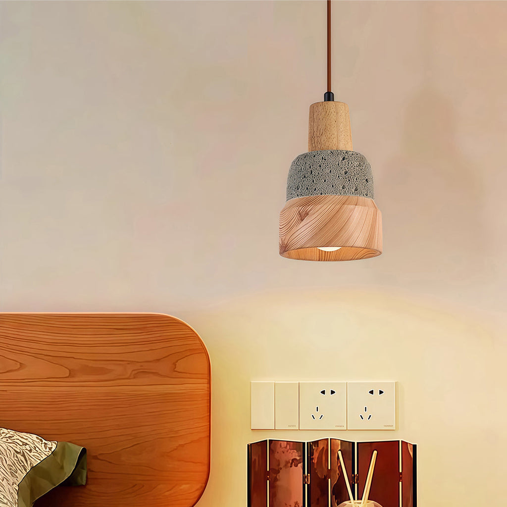 WINTHROP WOODEN CEMENT HANGING LANTERN