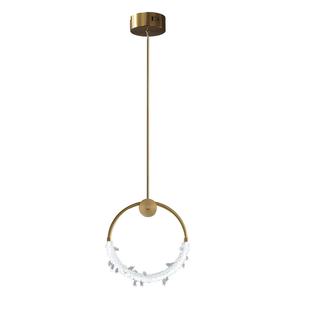 WINTHORPE CRYSTAL GLOBE HANGING LIGHT, 9''/11'' RING DESIGN