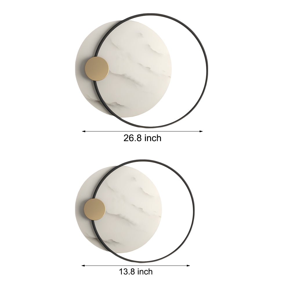 WILLOUGHBY MARBLE CIRCULAR WALL LANTERN - 13''/26''"  
2. "HARTWELL STONE ROUNDEL LIGHTING SCONCE - 13''/26''"  
3. "BRAMBLETON MARBLE GLOWING WALL ART - 13''/26''"  
4. "PENROSE ROUND MARBLE ILLUMINATION SCONCE - 13''/26''"  
5. "DORCHESTER MARBLE ROUNDE