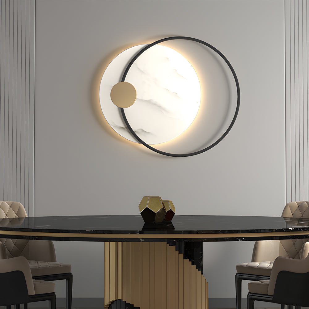 WILLOUGHBY MARBLE CIRCULAR WALL LANTERN - 13''/26''"  
2. "HARTWELL STONE ROUNDEL LIGHTING SCONCE - 13''/26''"  
3. "BRAMBLETON MARBLE GLOWING WALL ART - 13''/26''"  
4. "PENROSE ROUND MARBLE ILLUMINATION SCONCE - 13''/26''"  
5. "DORCHESTER MARBLE ROUNDE