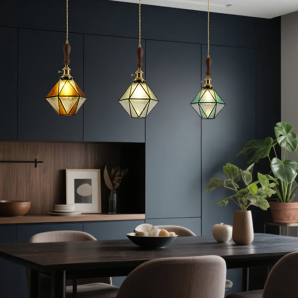 WINTHROP DIAMOND BRASS HANGING LANTERN