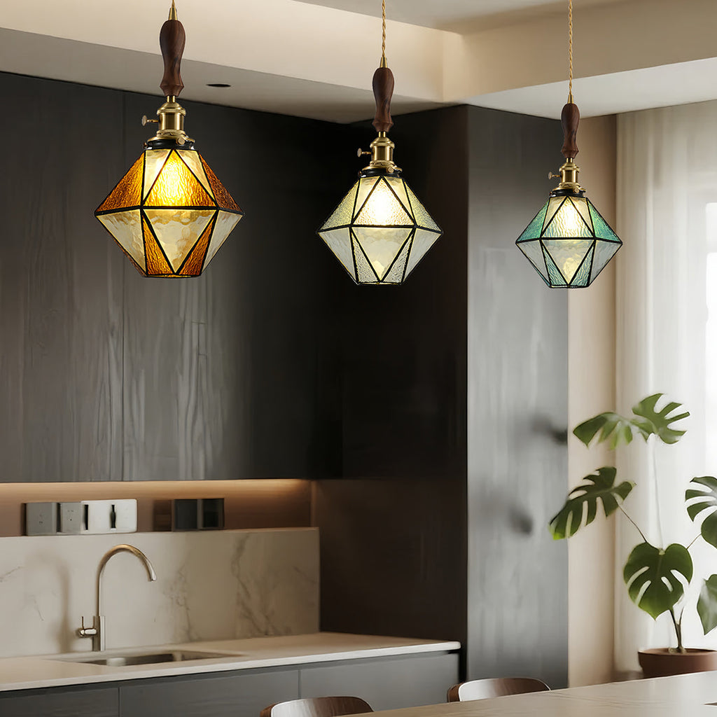 WINTHROP DIAMOND BRASS HANGING LANTERN