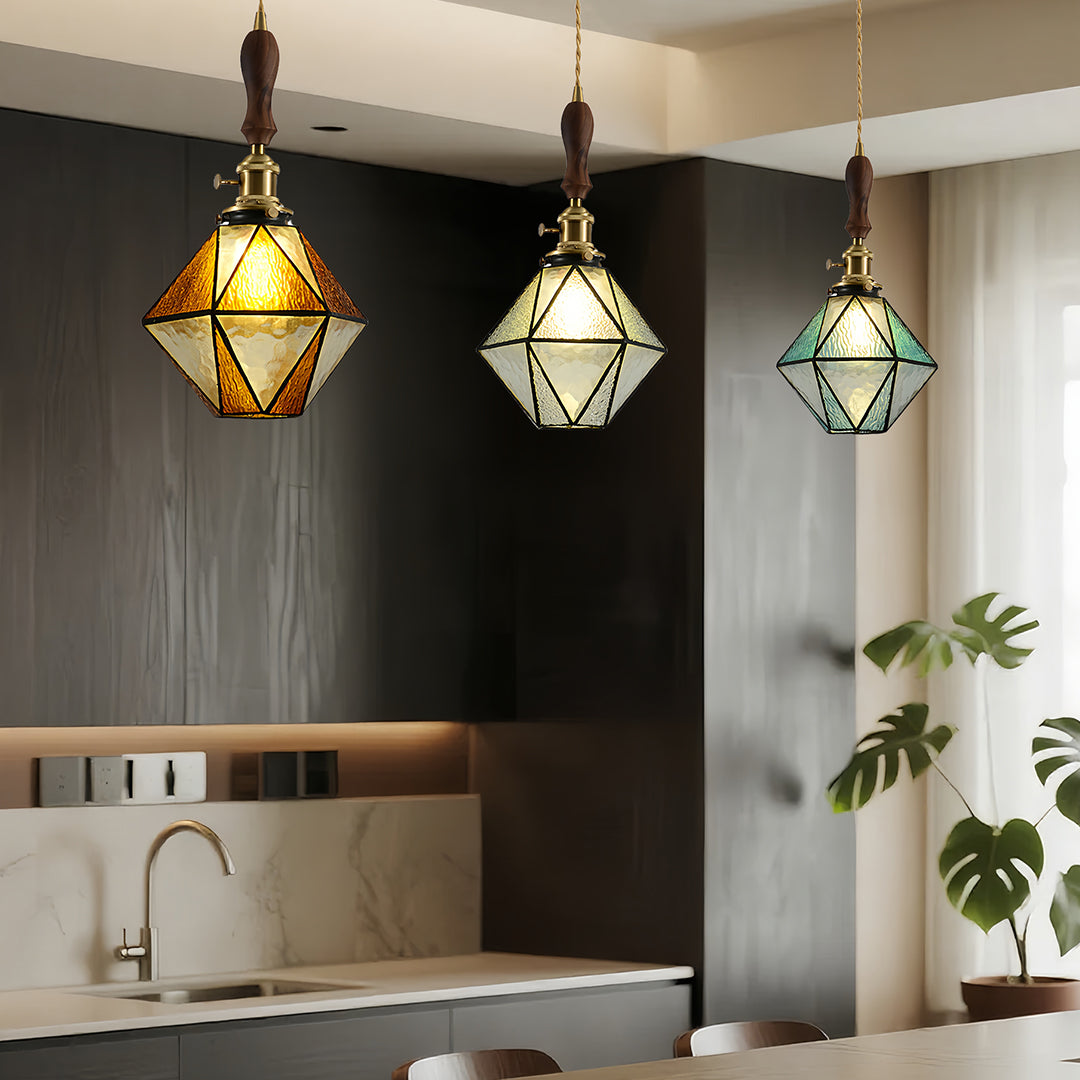 WINTHROP DIAMOND BRASS HANGING LANTERN