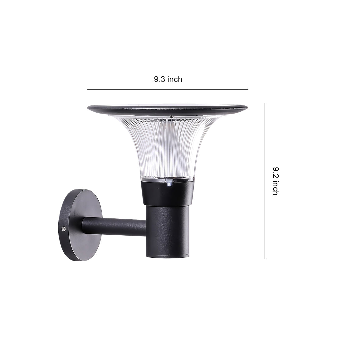 WINTHROP BLACK METAL SOLAR WALL LANTERN