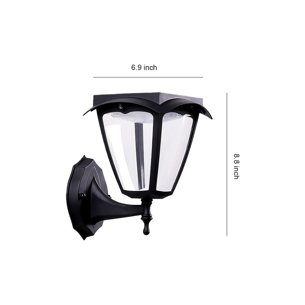 RAVENHURST BLACK SOLAR WALL LANTERN