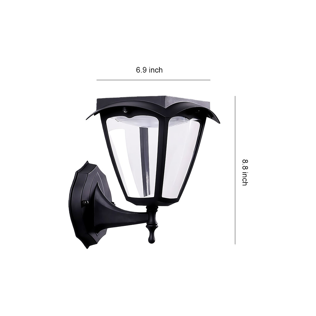 RAVENHURST BLACK SOLAR WALL LANTERN