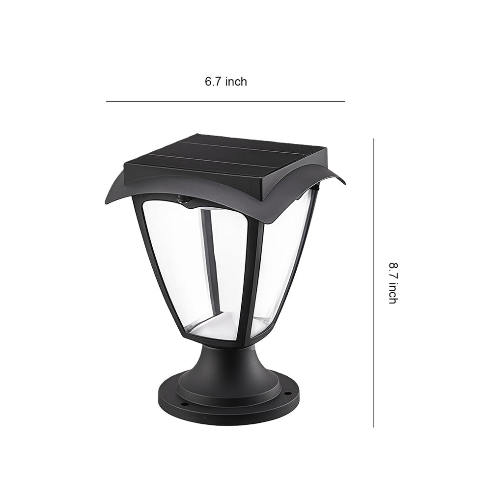 WINTERBORNE SOLAR PILLAR LANTERN IN WEATHER-RESISTANT ALUMINUM