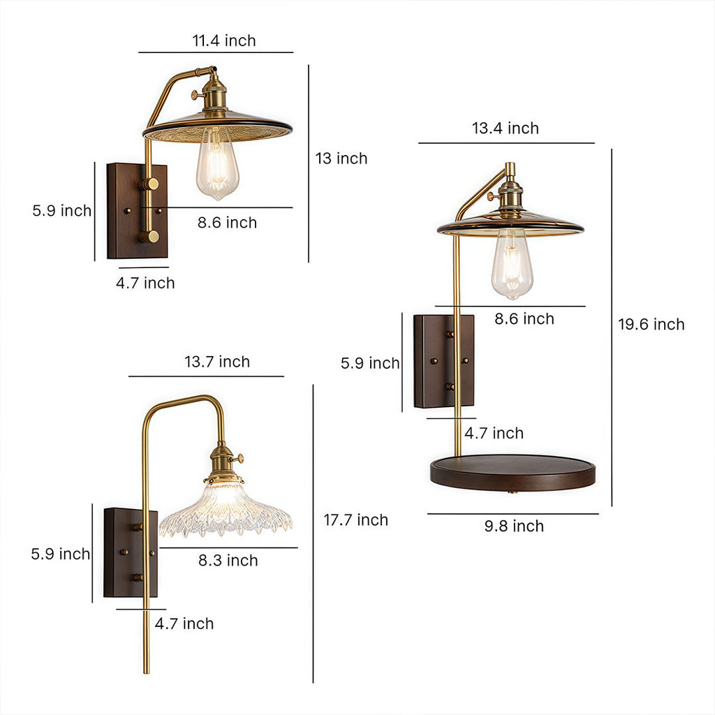 TAKASHI WAVE GLASS SCONCE WITH IRON FRAME AND RUBBERWOOD ACCENTS