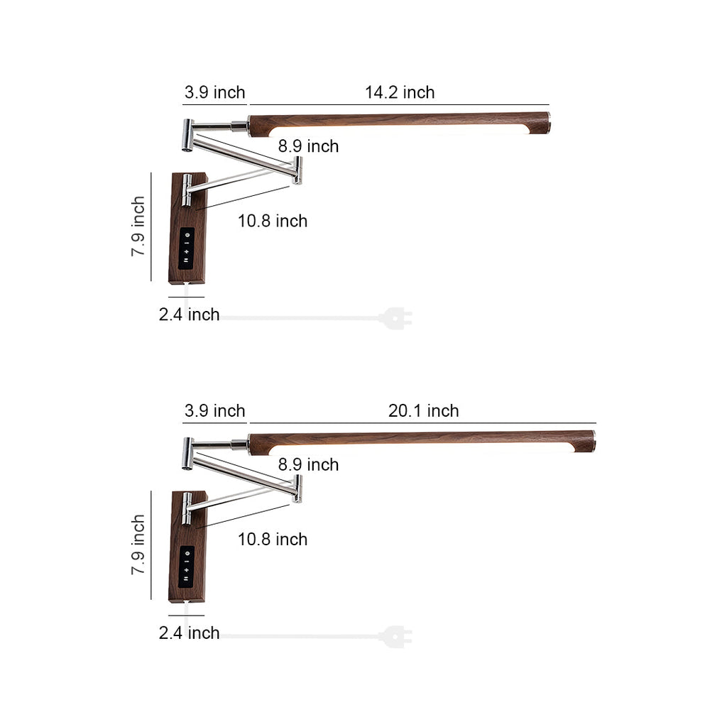 WINTHROP MID-CENTURY SWING ARM LIGHT WITH WALNUT FINISH