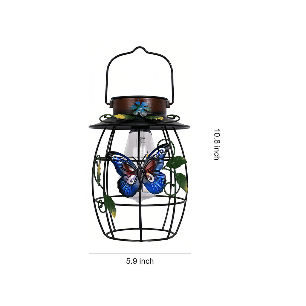 WINTHROP SOLAR-ILLUMINATED BUTTERFLY HANGING LANTERN