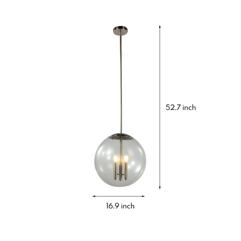 WINTHROP SILVER GLOBE HANGING LUMINAIRE
