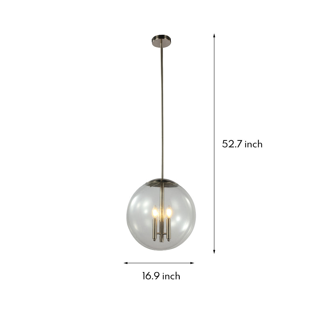 WINTHROP SILVER GLOBE HANGING LUMINAIRE