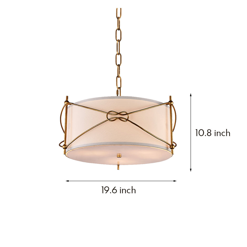 WINTERFORD IVORY DRUM PENDANT WITH GOLD ACCENTS