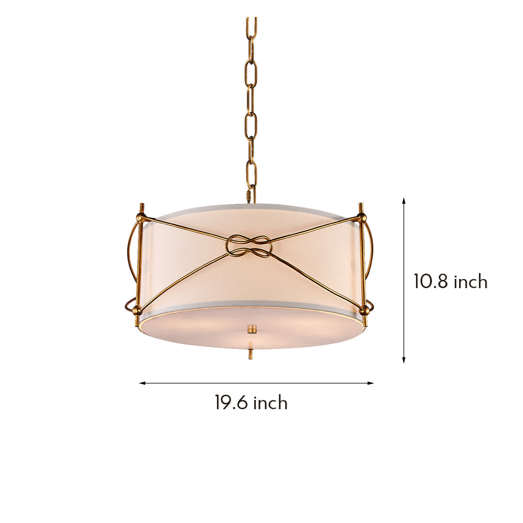 WINTERFORD IVORY DRUM PENDANT WITH GOLD ACCENTS