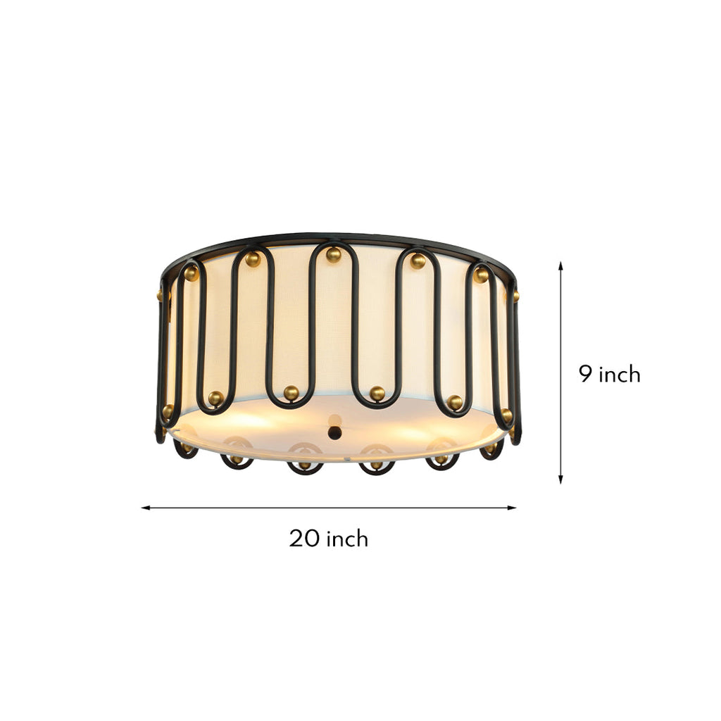 WINTHROP VINTAGE DRUM FLUSH CEILING LANTERN