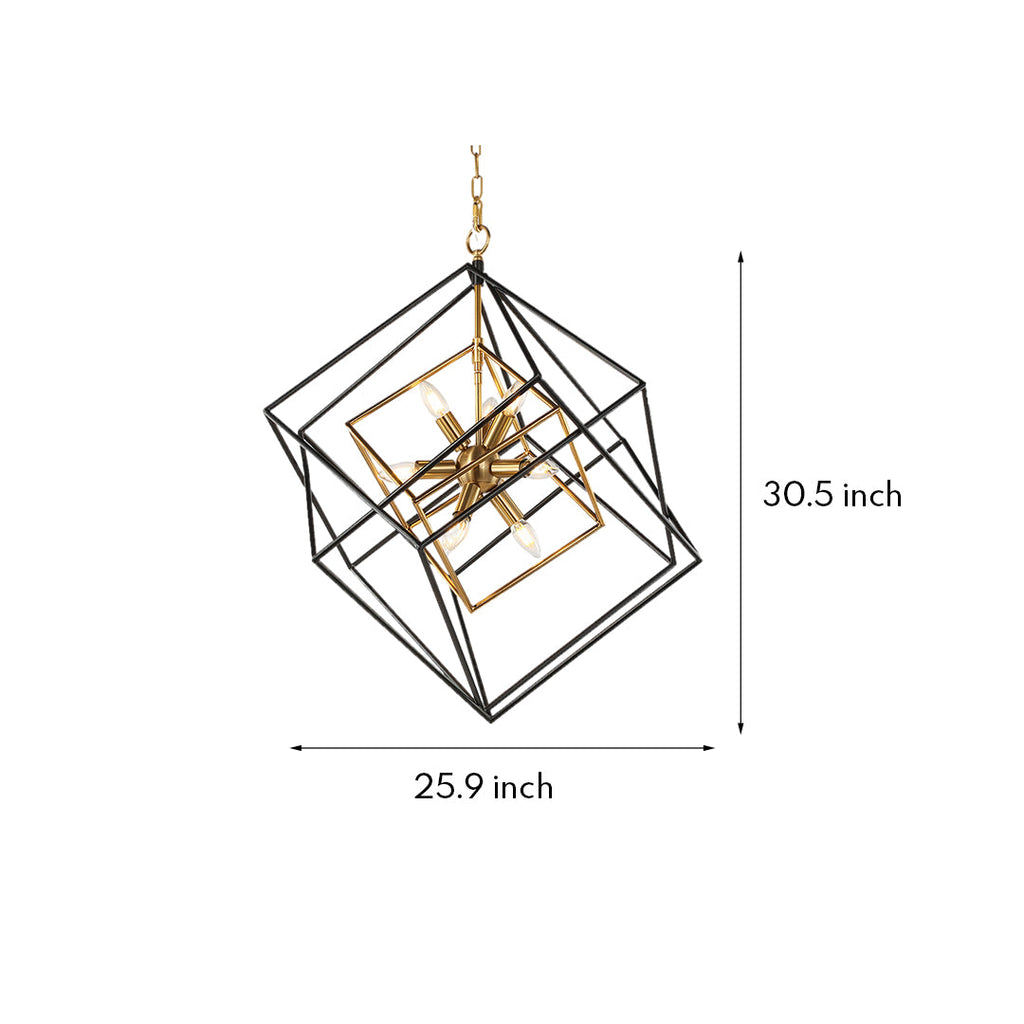 WINTERBOURNE IRON FRAME SQUARE PENDANT LIGHT