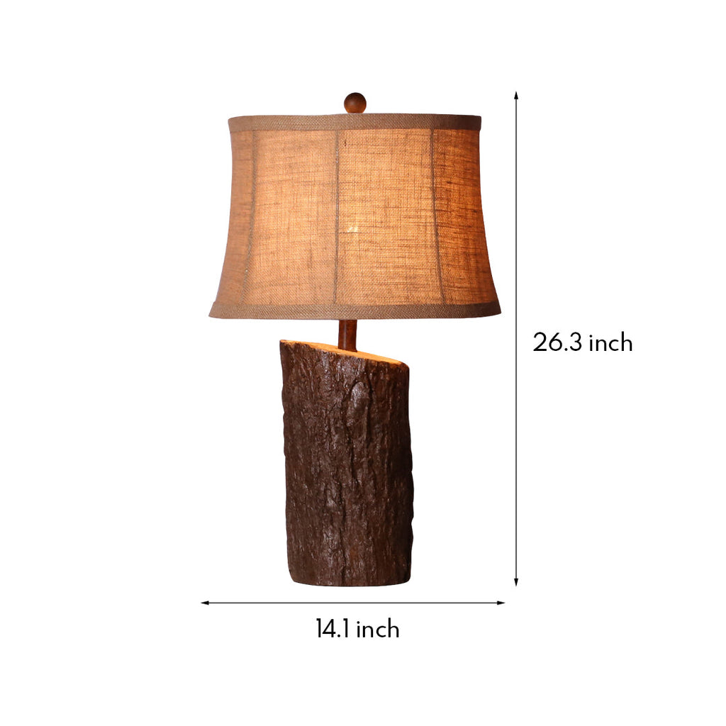 RAVENWOOD NIGHTSTAND LAMP WITH TEXTURED BARK SHADE