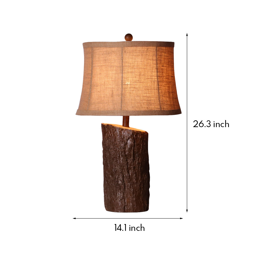 RAVENWOOD NIGHTSTAND LAMP WITH TEXTURED BARK SHADE