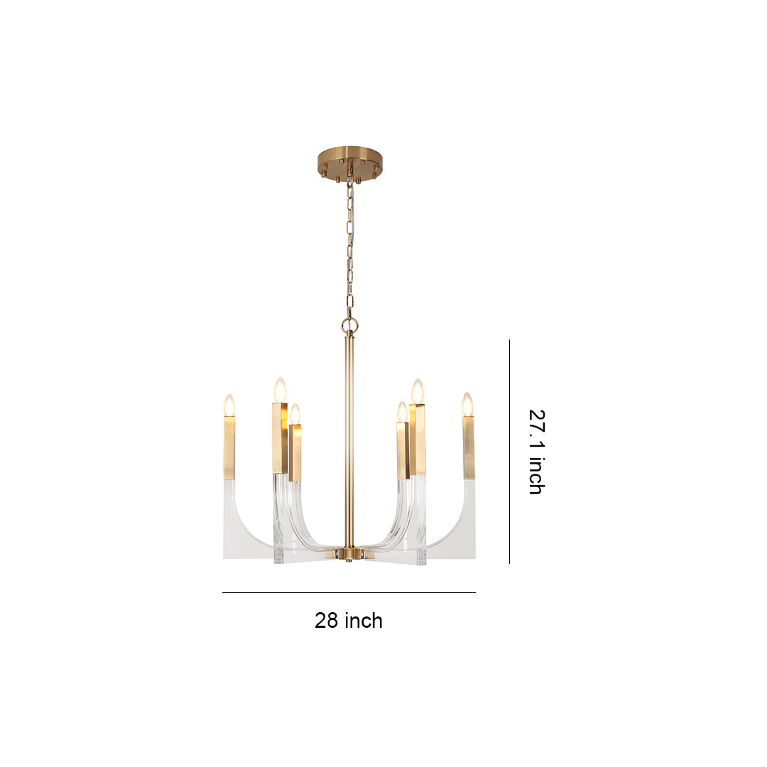 WINDSOR ACRYLIC DOME CHANDELIER, MODERN MINIMALIST CEILING ILLUMINATION