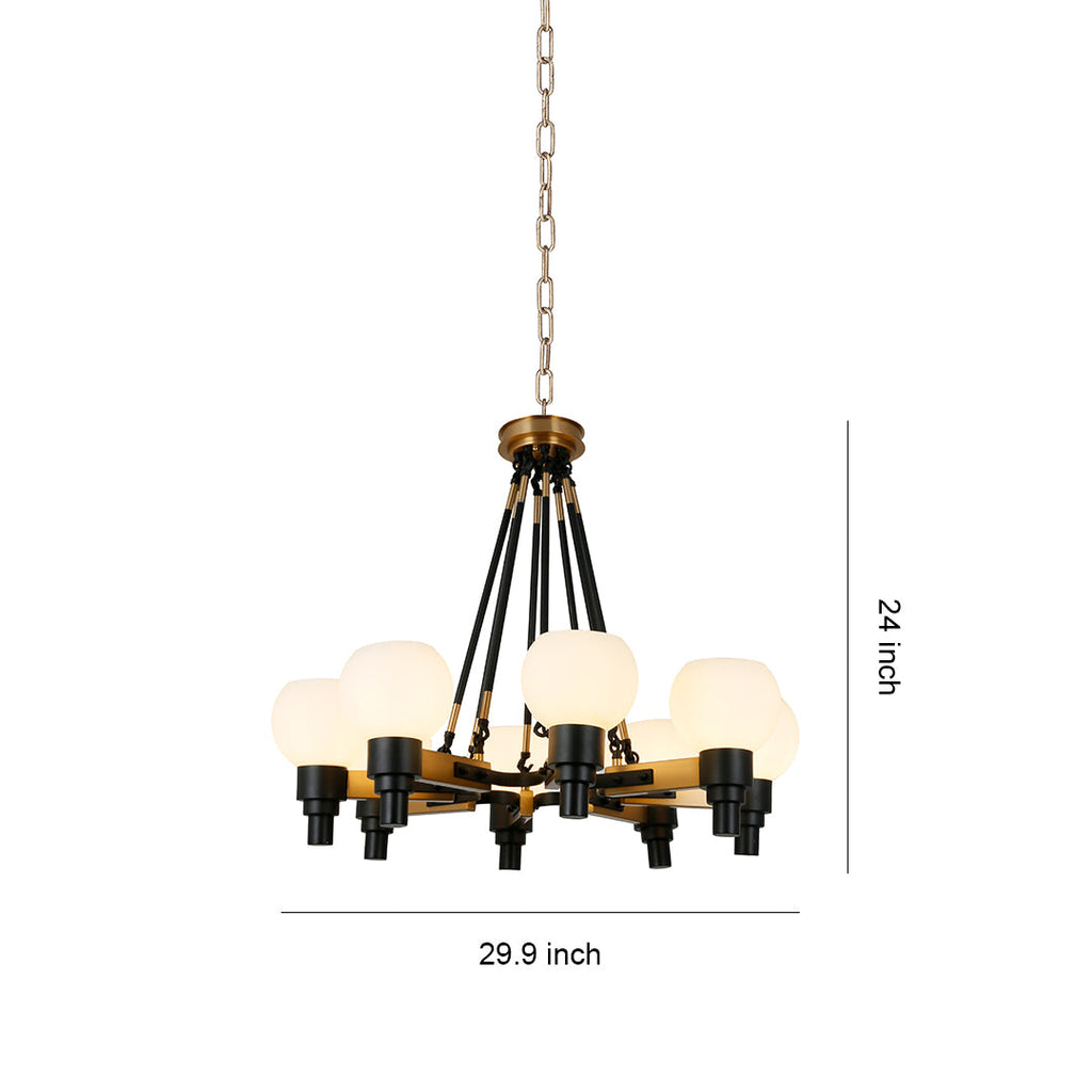 WINTHROP AURORA EIGHT-BULB GLOBE CEILING CHANDELIER
