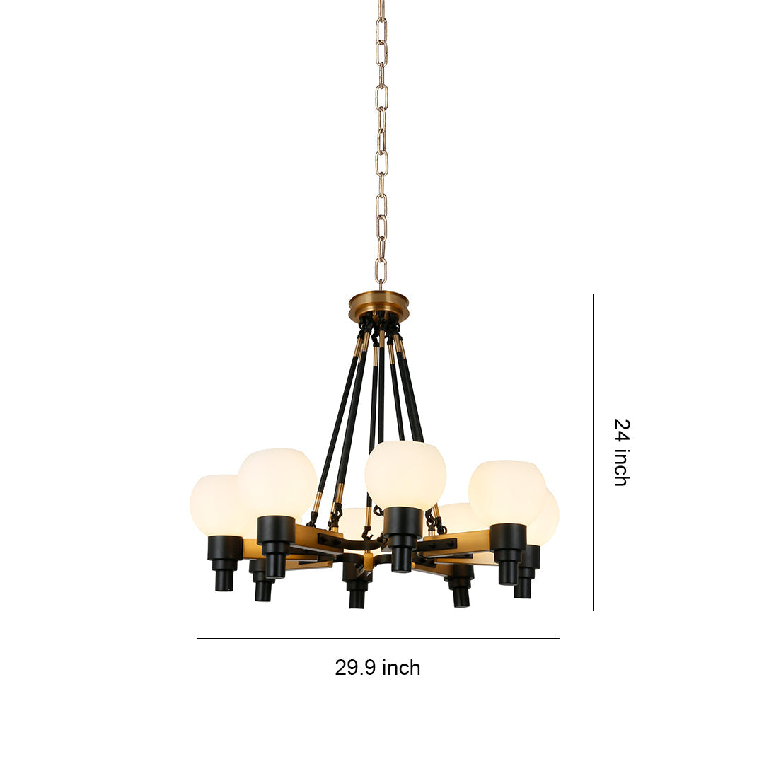 WINTHROP AURORA EIGHT-BULB GLOBE CEILING CHANDELIER