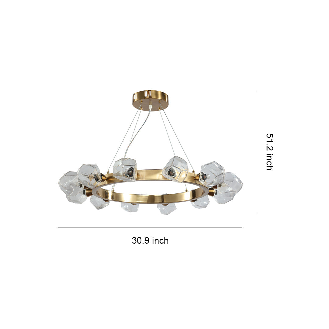 WINTHORPE GLEAMING ORB BRASS CHANDELIER