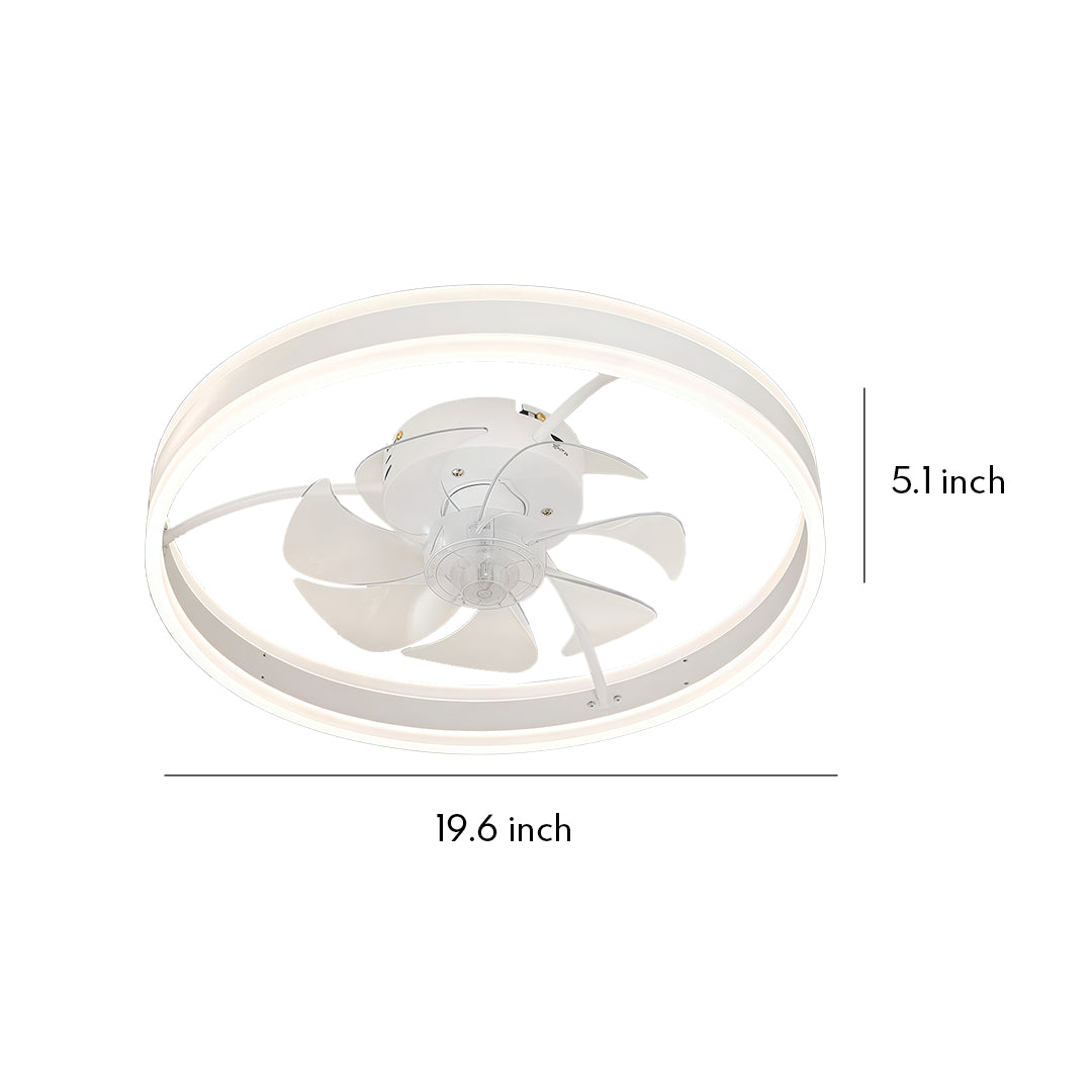 WINTHROP CIRCULAR WHITE LIGHTED CEILING FAN