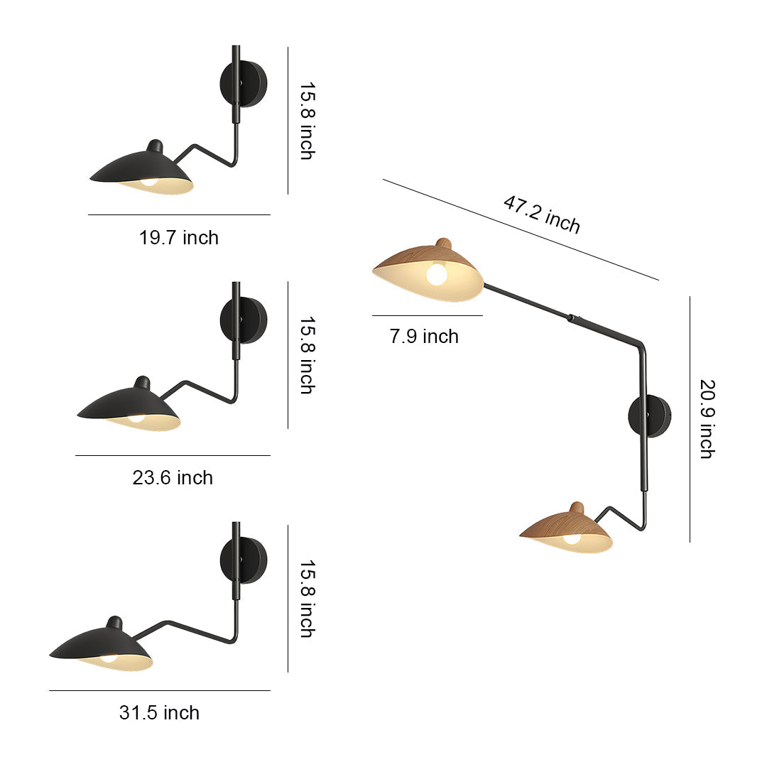 FENWICK SWINGING ARM INDUSTRIAL WALL LAMP