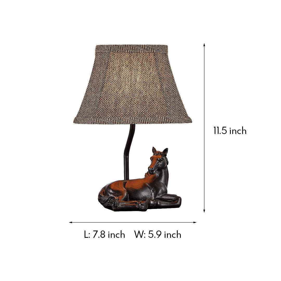 WINTHORPE EQUESTRIAN RESIN TABLE LANTERN WITH TEXTILE SHADE