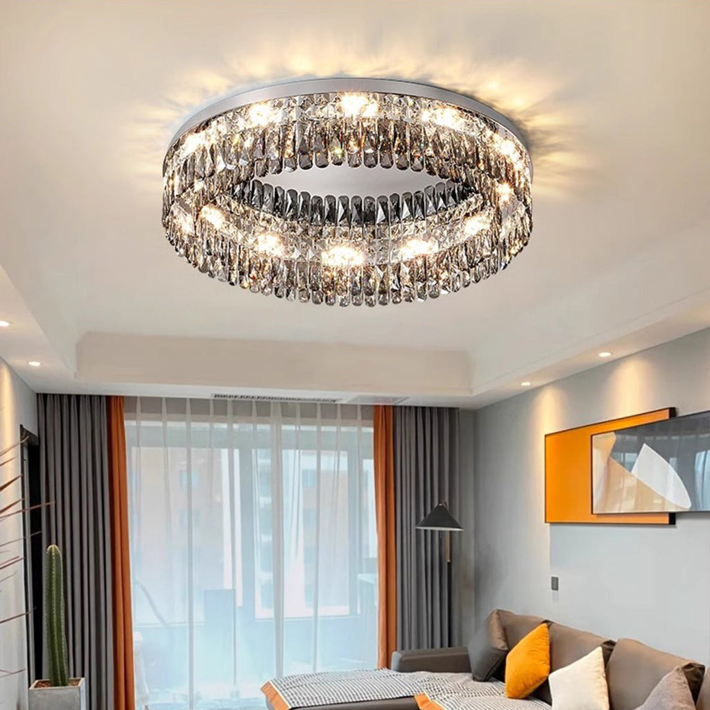 CHATEAUX LUMINAIRE CRYSTAL-ENCRUSTED CEILING FIXTURE