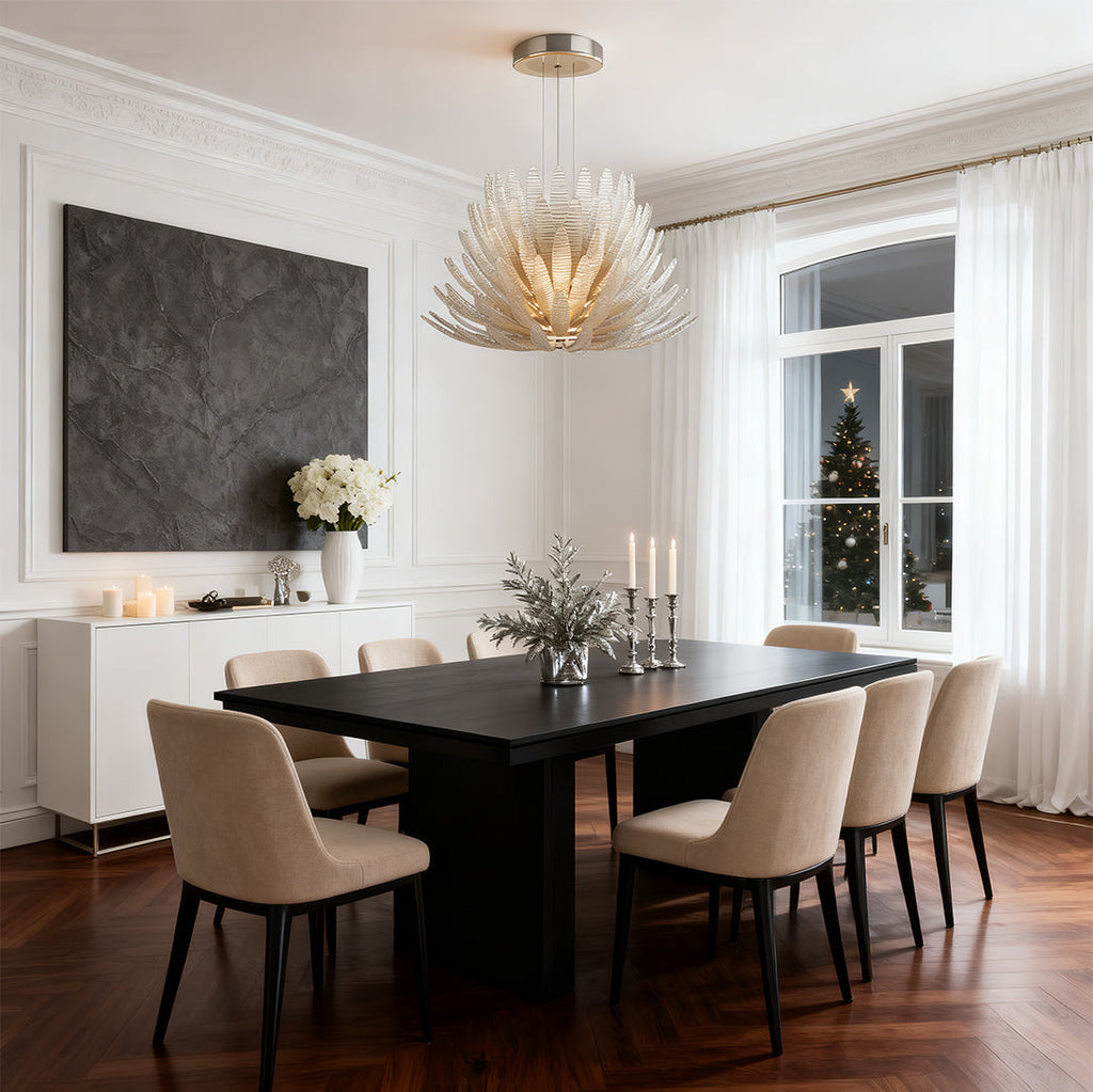 WINTHORPE STAINLESS STEEL CRYSTAL CEILING LANTERN