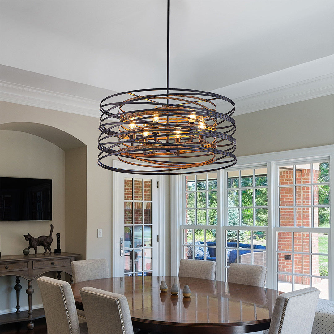 RAVENHURST IRON CAGE CYLINDRICAL PENDANT LIGHT