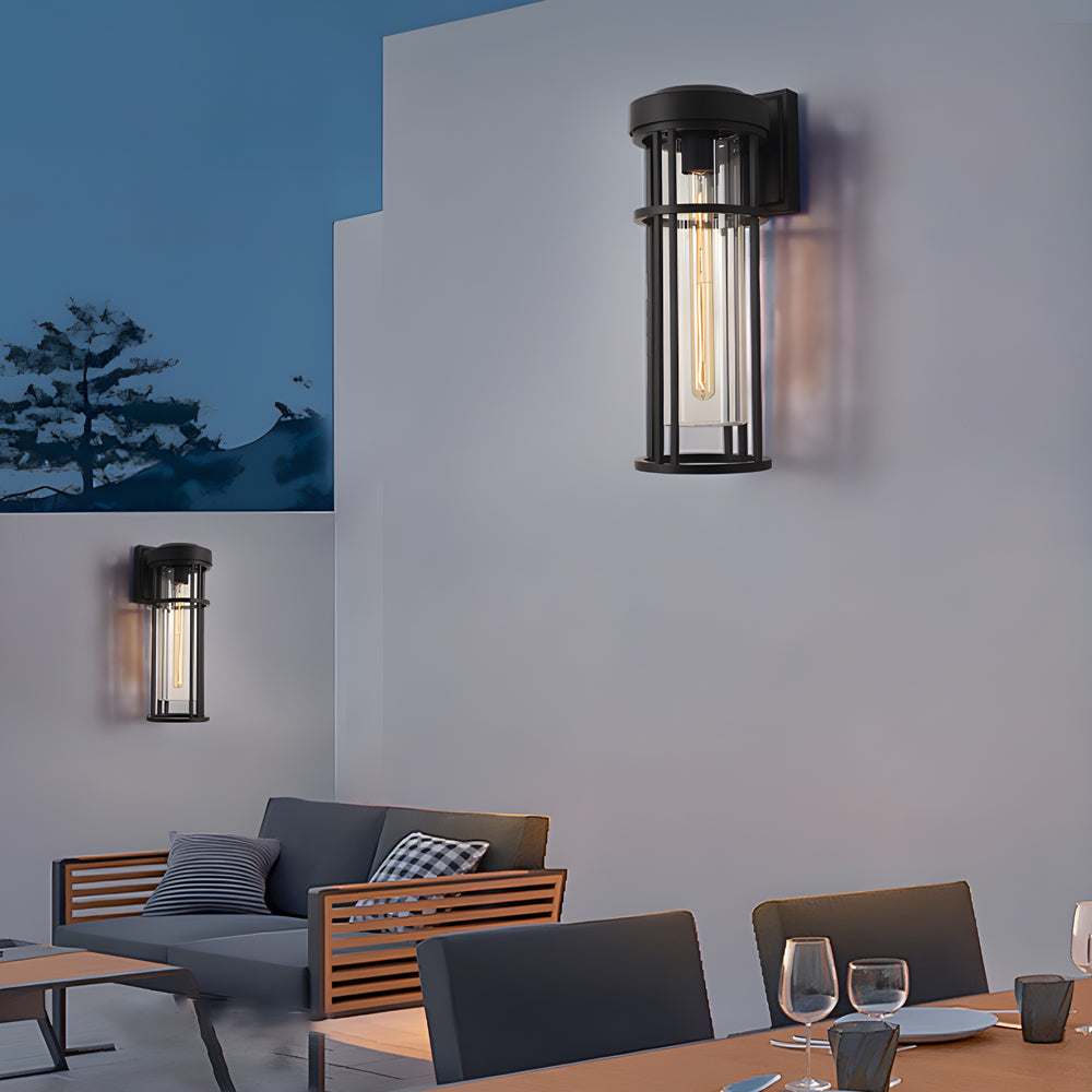 WINTERBOURNE WATER-RESISTANT OUTDOOR WALL LIGHT WITH GLASS SHADE