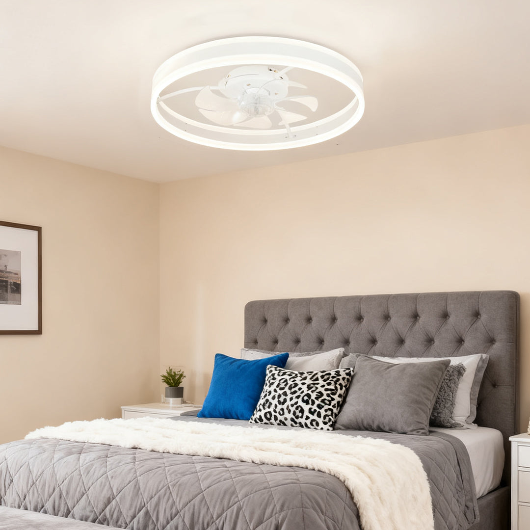 WINTHROP CIRCULAR WHITE LIGHTED CEILING FAN