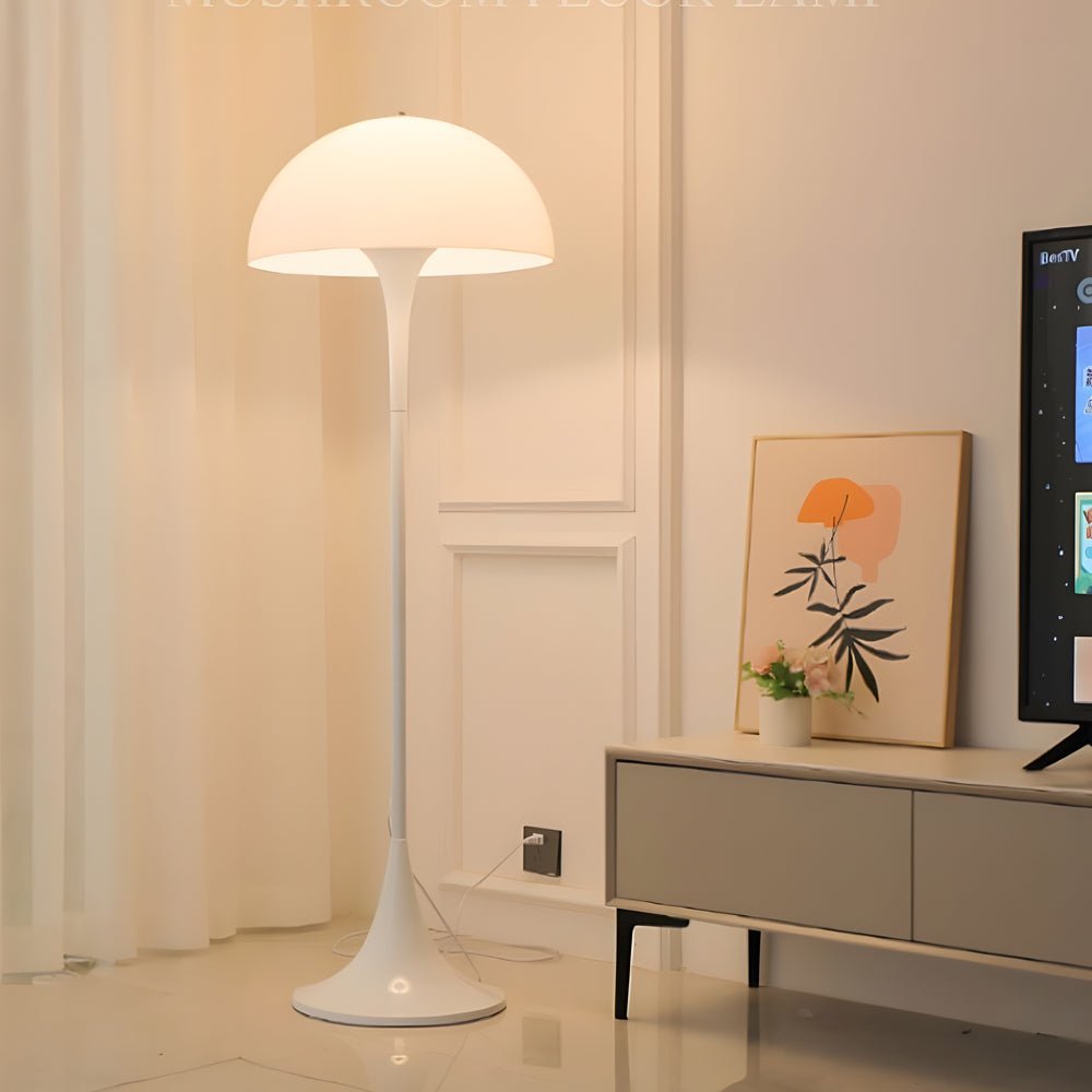 FENWICK WHITESHROUD DIMMABLE MUSHROOM FLOOR LAMP