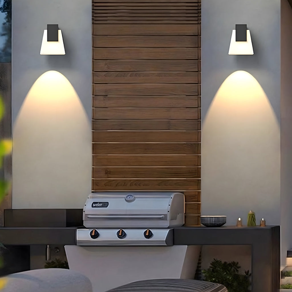 WINTERBOURNE BLACK GEOMETRIC OUTDOOR WALL LANTERN