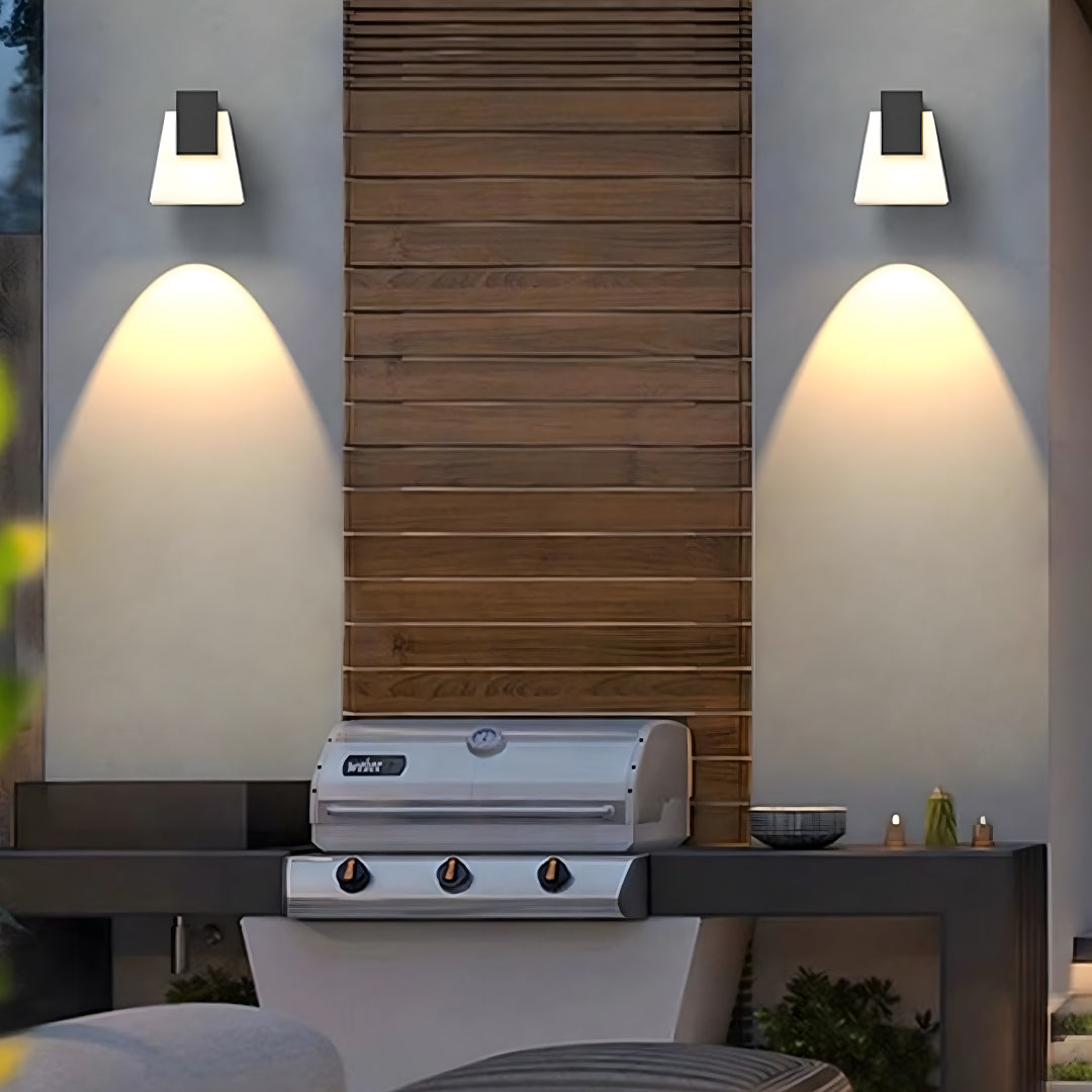 WINTERBOURNE BLACK GEOMETRIC OUTDOOR WALL LANTERN
