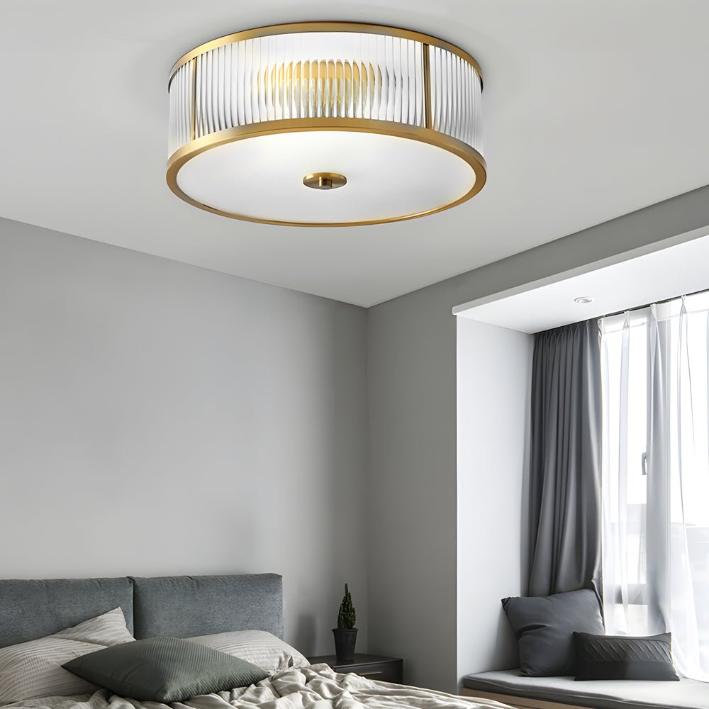 WINTHROP RIBBED GLASS DRUM CEILING LUMINAIRE