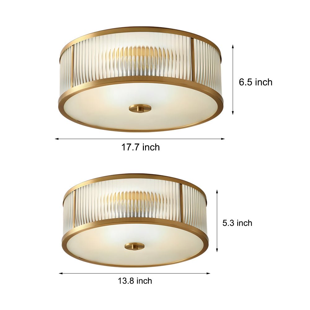 WINTHROP RIBBED GLASS DRUM CEILING LUMINAIRE