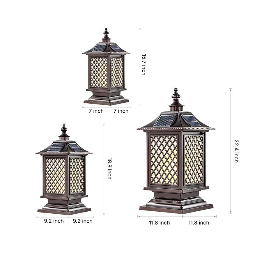 RAVENWOOD TRIPLE-TONE WATER-RESISTANT PILLAR LIGHT